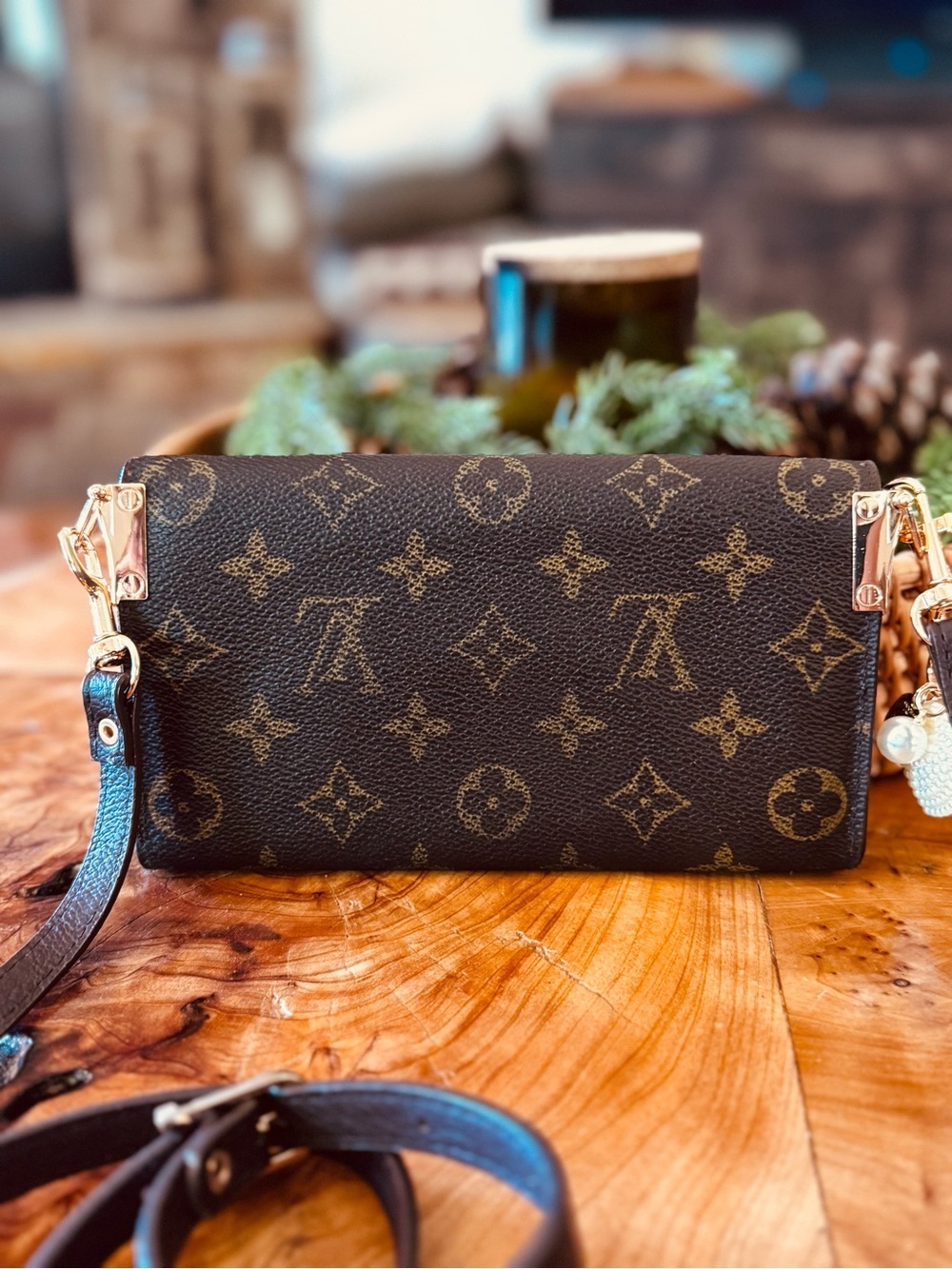 Louis Vuitton Monogram Sarah Long Wallet Converted Crossbody Vintage View 3